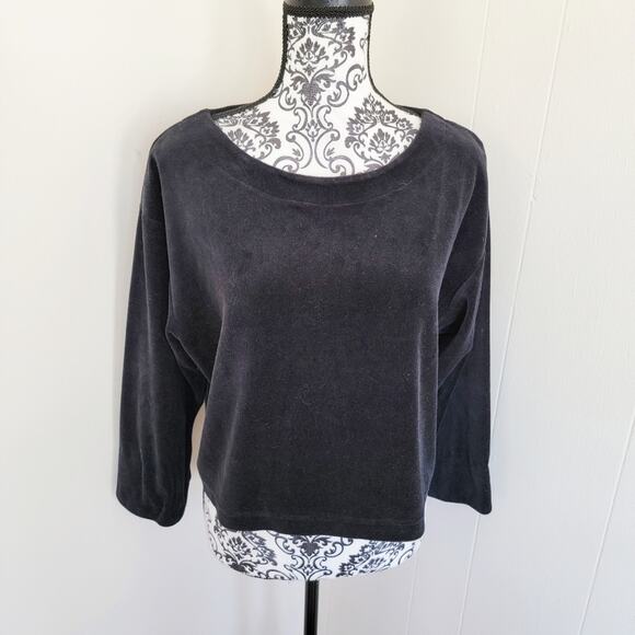 Victoria's Secret Gold Label Cropped Velour Sweatshirt - Picture 1 of 3